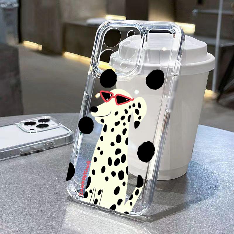 Creative Goldfish Puppy Pattern Clear Case For Samsung Galaxy S25 S24 S23 S26 UItra S22 Plus S21FE A56 A54 A33 A34 A15 A26 Cover