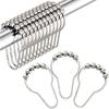 12Pcs Rust-Proof Stainless Steel Shower Curtain Hooks - Durable and Easy To Install for Bathroom Rods - Decorative