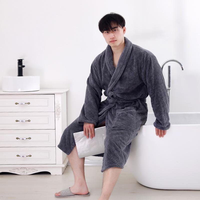 Мягкий коралловый флисовый банный халат для пары: Впитывающее воду, носимое полотенце, сексуальная домашняя пижама для взрослых