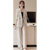 Women's Spring and Autumn Casual Temperament Suit Suit Ladies Long-sleeved Jacket + Suit Pants Career Two-piece Set