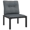 4 Piece Garden Lounge Set in Black and Grey Poly Rattan