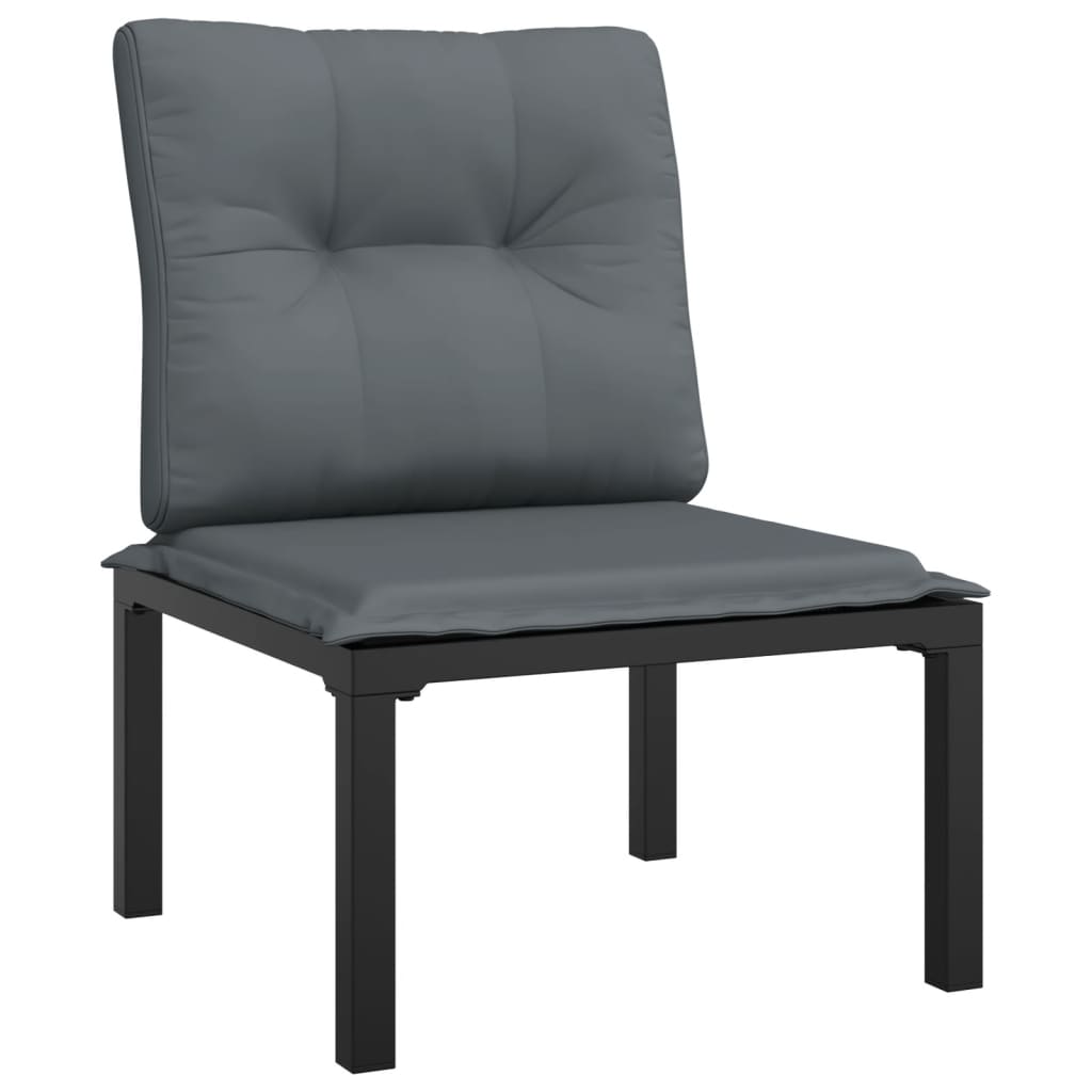 4 Piece Garden Lounge Set in Black and Grey Poly Rattan