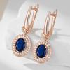 Kinel Hot Shiny Blue Natural Zircon Dangle Earrings for Women Fashion 585 Rose Gold Color Party High Quality Daily Fine Jewelry