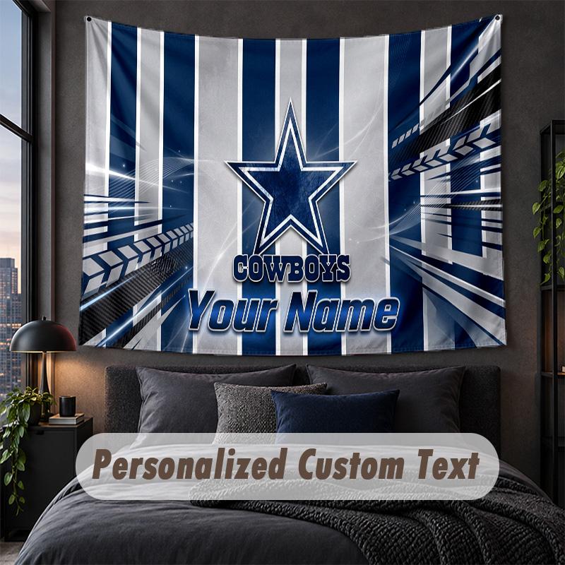 Custom Name Text Tapestry,Dallas Cowboys Decorative Wall Hanging, Background Tapestry For Home Bedroom