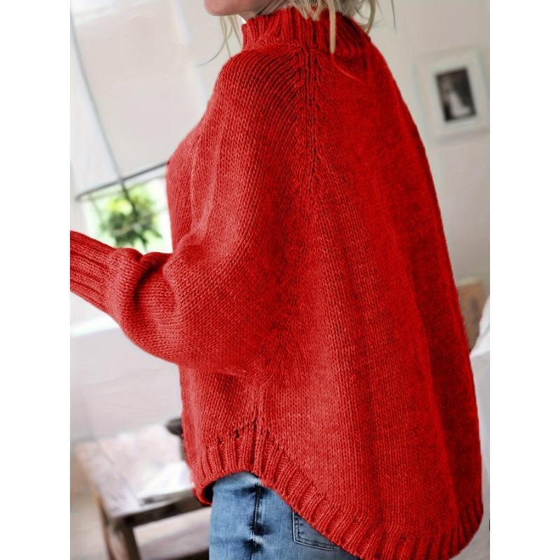 Женский винтажный черный свитер с косами, высоким воротом, свободного кроя, повседневный пуловер, винтажный свитер | Узор косы, платье-свитер