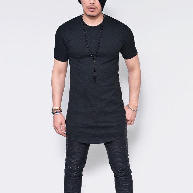 Ultra-comfortable Curve Hem Men T-shirt With Side Zipper In Premium Cotton Blends