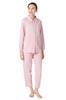 Пушистая пижама для длинного хлопкового верха и низа спереди, предназначенная для хорошего сна розового цвета [Bon Sommeil] Удобная для сна, для женщин, рукава, смесь, комплект, открытие,