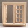 Decorative Solid Color Practical 16 Grids 1/12 Unfinished Wooden Miniature Furniture Model Window