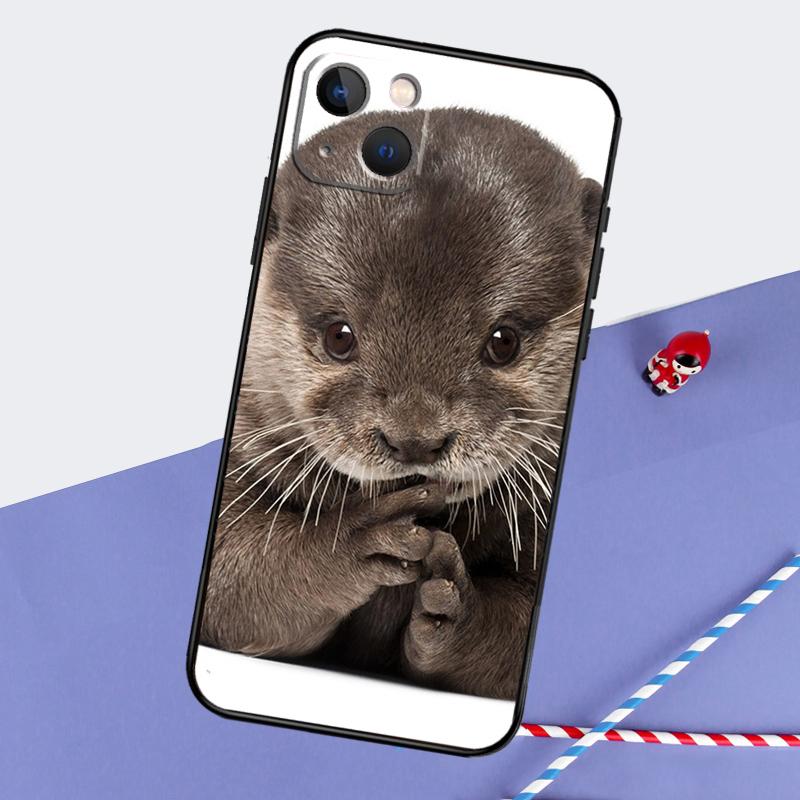 Животное выдра Милый чехол для телефона для iPhone 16 15 Pro Max 12 13 Mini 11 14 Pro Max XR 16 15 Plus 16e Чехол