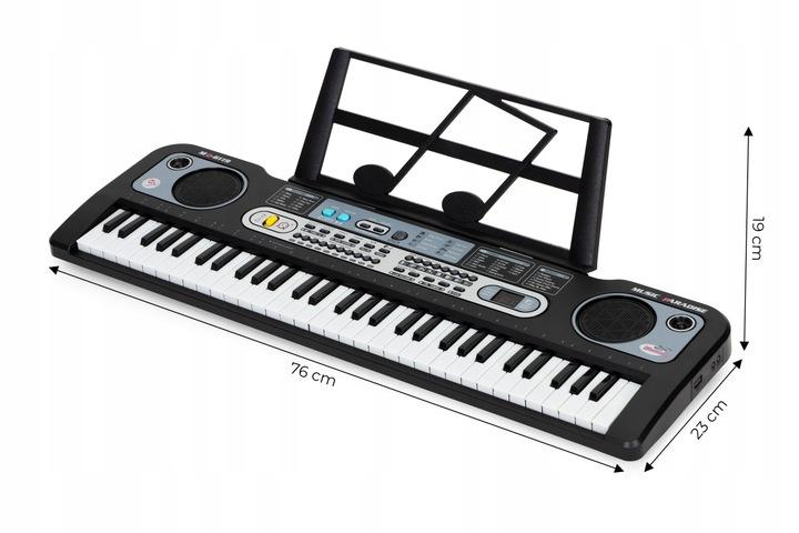 Duży Keyboard Pianino Z Mikrofonem Dla Dzieci + Zasilacz