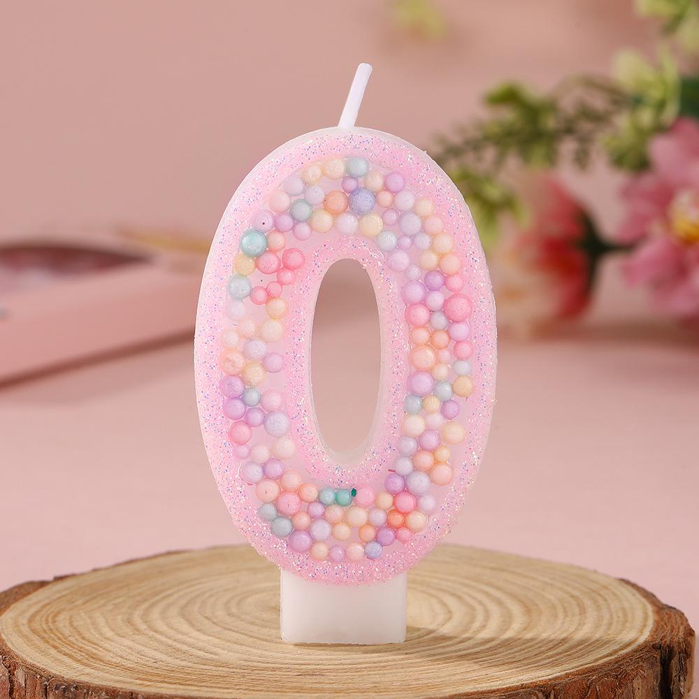 Трансграничный розовый макаронный пенопластовый шар, свечи-цифры для торта на день рождения - Креативные украшения для вечеринки
