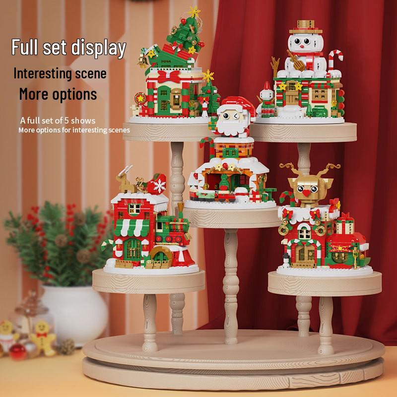 Рождественский конструктор для мальчиков и девочек - Дед Мороз, Снеговик и Олень, совместимый с LEGO