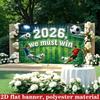 2D flat banner, 1 piece. Football-themed banner for 2026 event, indoor and outdoor sports decoration.
