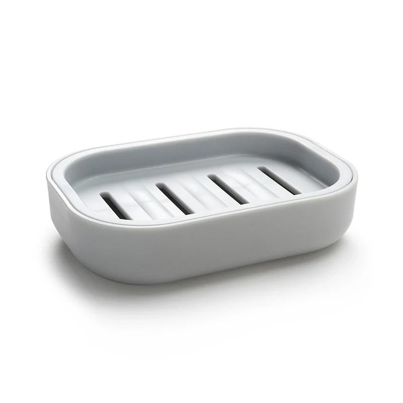 Двухслойная квадратная мыльница с крышкой, пластиковая сливная мыльница, бытовая, для ванной, для путешествий, простая, портативная, креативная, для хранения TMZ