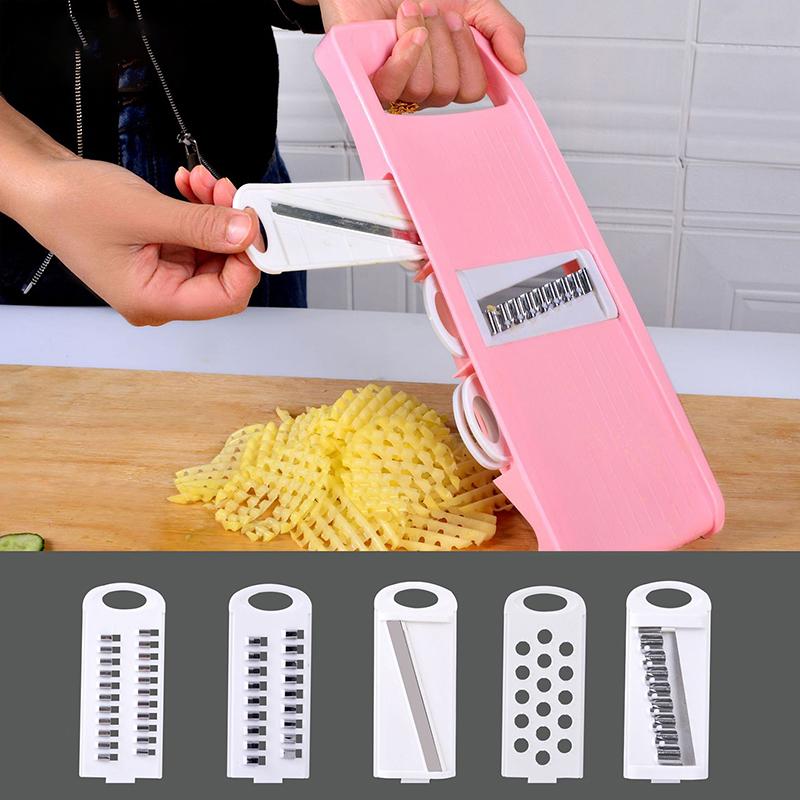 5 In 1 Slicer For Kitchen Vegetable Slicer Multi Blade Potato Chip, Veggie Slicer, Vegetable Cutter, Julienne Shredder