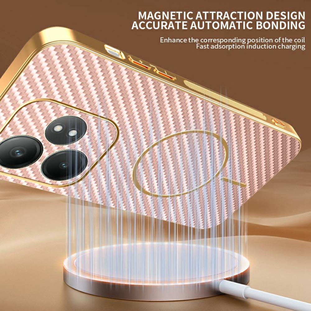 Phone Case For Realme GT Neo6 SE 5G/GT Neo6 5G/GT 6T 5G/GT 6 5G Carbon Fiber Textured Electroplated TPU Back Cover