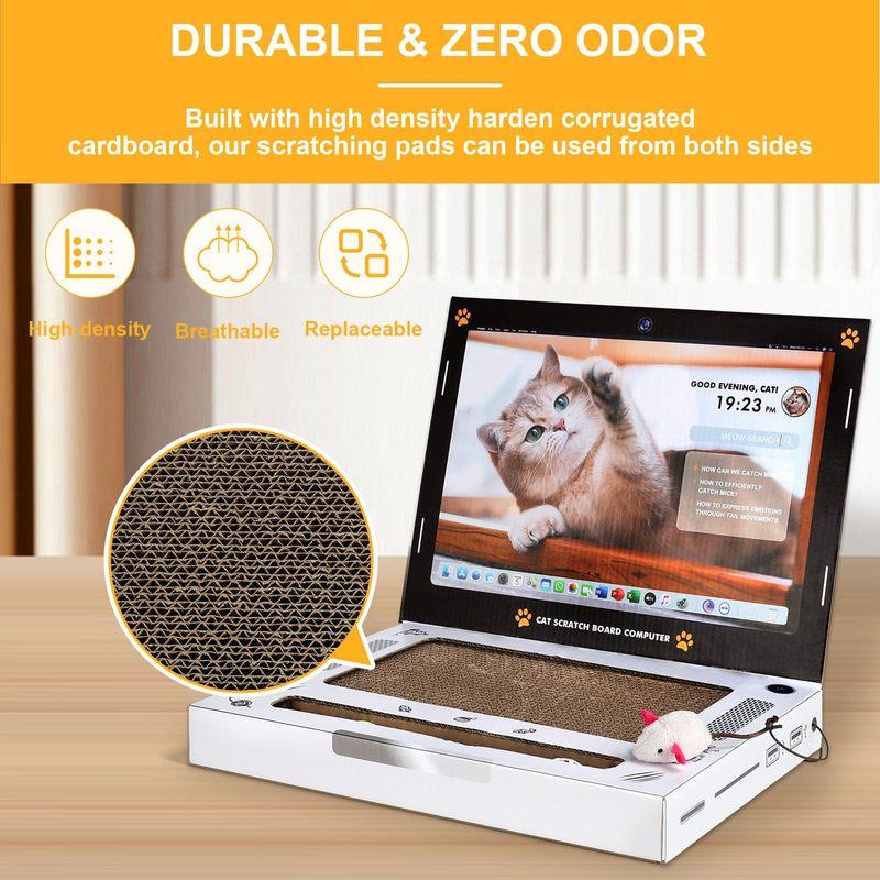 PetShare Мини Смешной Картонный Кот Ноутбук и Компьютер ТВ Когтеточка для Дома, Милая Мини Царапающая Игрушка для Питомца Коврик для Царапания