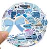 50 шт. Синие наклейки для книголюбов, водонепроницаемые, для DIY-скрапбукинга, наклейки для телефона, ноутбука, чемодана, книжные граффити