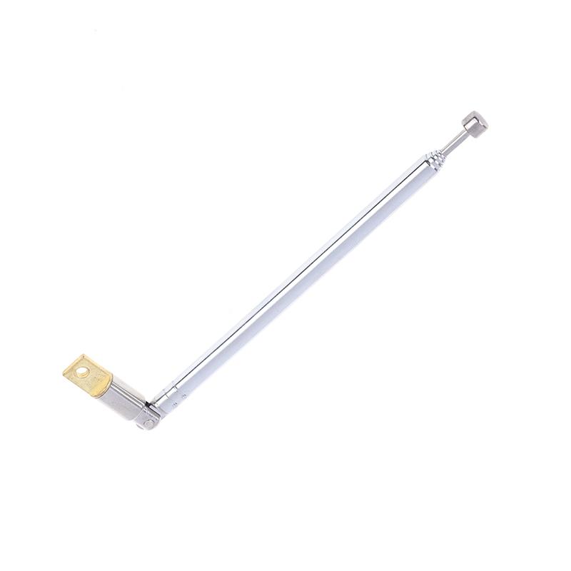 1Pc 37Cm 5 Section Telescopic Stainless Steel Am Fm Radio Universal Antenna