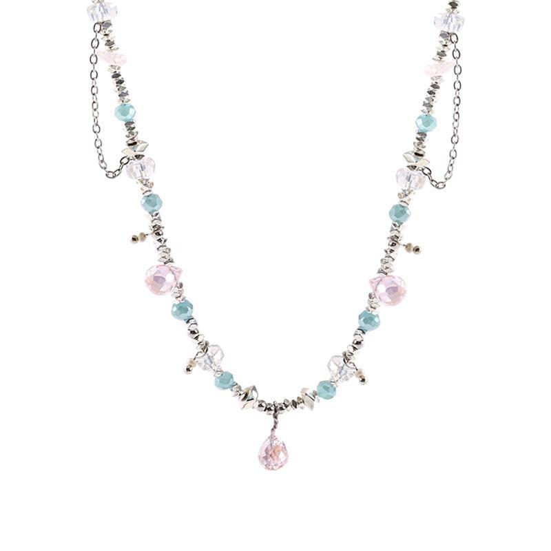 Сладкое ожерелье из кристаллов дофамина: Легкий роскошный пикантный стиль для женщин, модное ожерелье на ключицу знаменитости