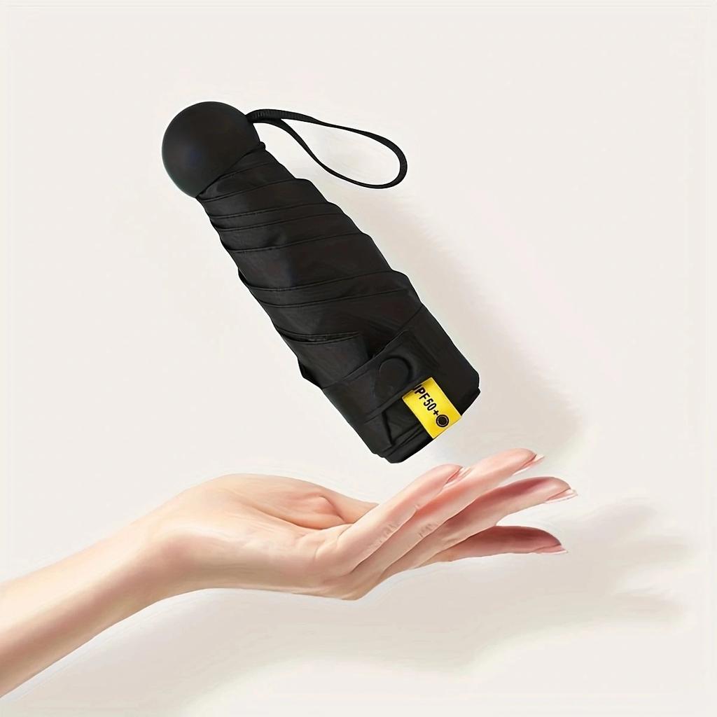 1 шт.-Маленький складной зонт от дождя Мини карманный Девочки Устойчивый к УФ-лучам Водонепроницаемый Портативный Дорожный Женский Зонт