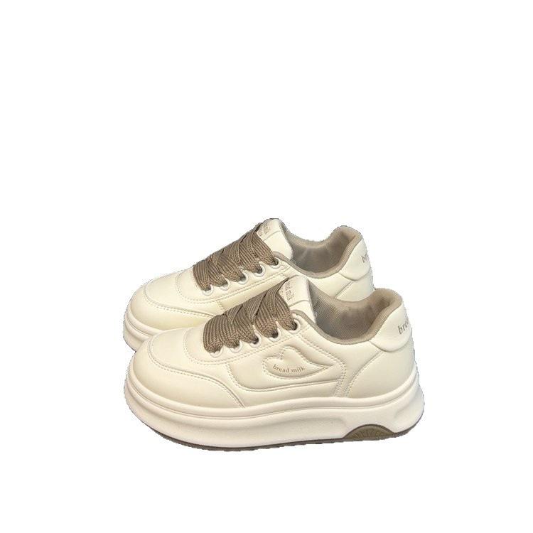 Популярные универсальные белые кроссовки на высокой платформе, женские осенние нишевые кеды, новинка 2025 года, повседневные спортивные туфли-батончики