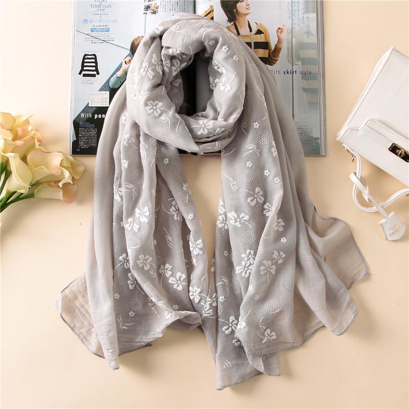 Spring/Fall Women Scarf Embroider Fashion Long Scarves Cotton Winter