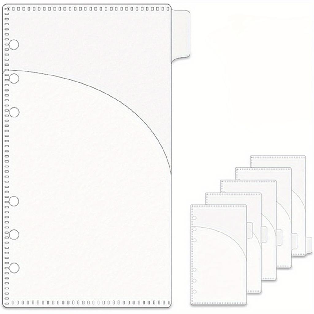 6pcs Frosted PP Binder Pocket Dividers – A6 Cash Envelopes for 6 Ring Budgeting Planner Inserts, Supplies & Accessories