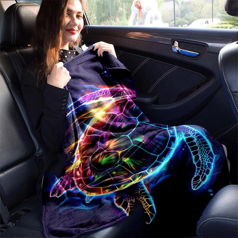 1 шт. Легкое фланелевое одеяло с принтом черепах, Удобное и теплое одеяло, для кемпинга, дивана-кровати, дивана, офиса, подходит для подарка Blank