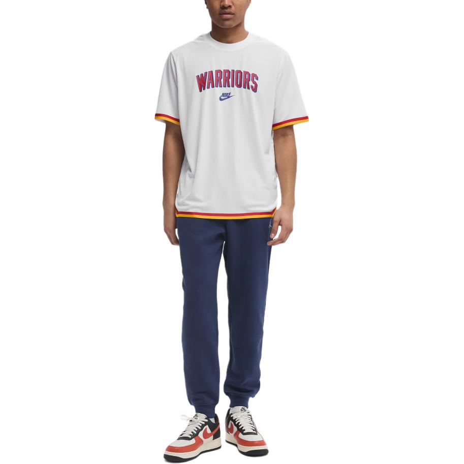Nike Футболка Dri-Fit Nba Golden State Warriors Hardwood Classics с круглым вырезом, влагоотводящая, с коротким рукавом, мужская, белая FZ0141-100