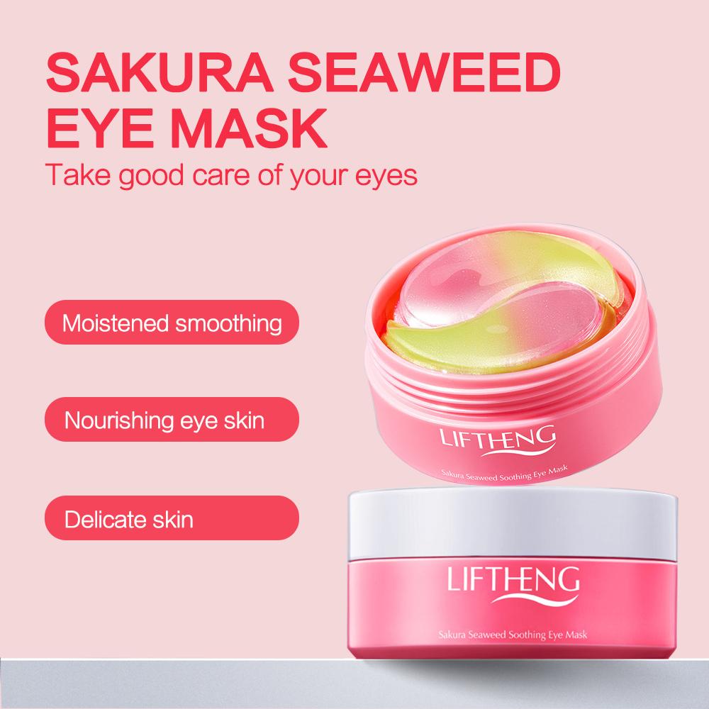 Маски для глаз с водорослями Cherry Blossom LIFTHENG 60 шт./бутылка
