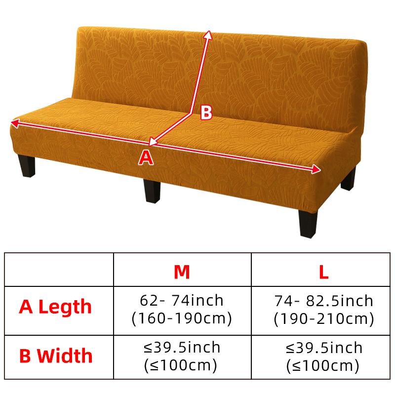 LANMOLIFE Stretch Futon Slipcover Armless Sofa Cover Furniture Protector Without Armrests Slipcover Soft
