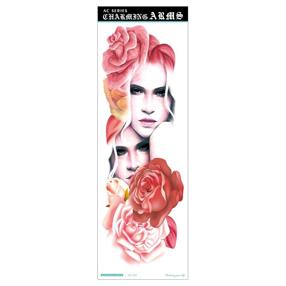 Waterproof Full Arm Tattoo Sticker - Trendy Floral Design
