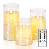 3Pcs Flashing Flameless Led Electronic Candle Acrylic Lights String Wedding Romantic Candle Festive Birthday Votive Party Candle