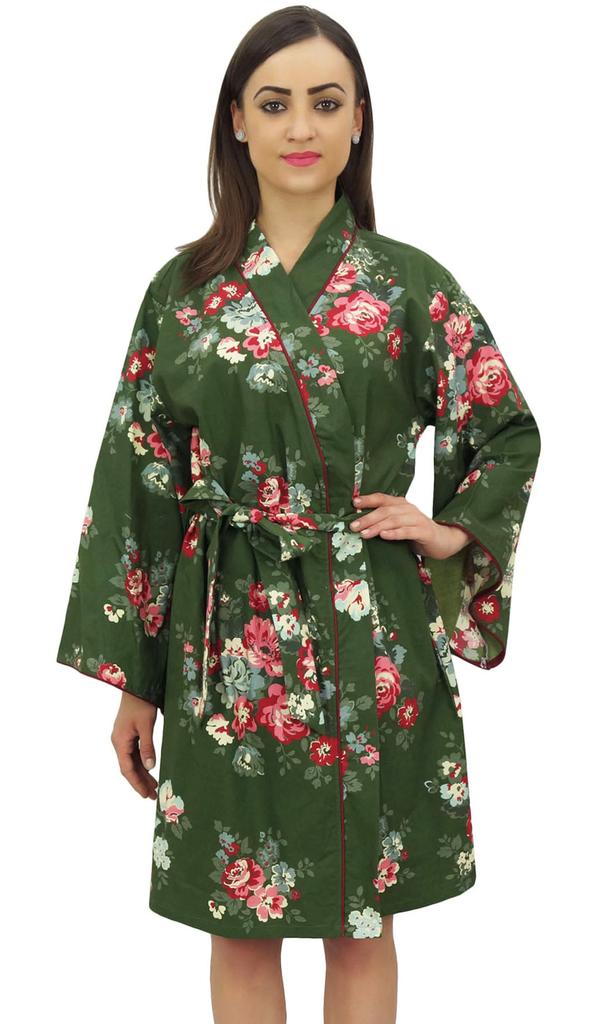 Bimba Women's Full Sleeve Kimono Robe With Belt Floral Print Cover Up