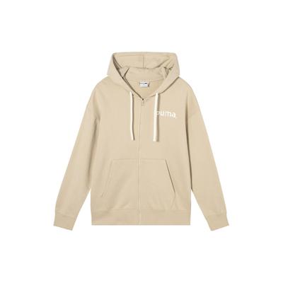 Puma Толстовка Team Fz с вышитыми буквами, свободный крой, застегивающаяся на молнию, унисекс, толстовки с капюшоном, цвет белый 629953-90