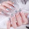 24 шт. серебряные искусственные ногти акриловый УФ-клей французские накладные ногти