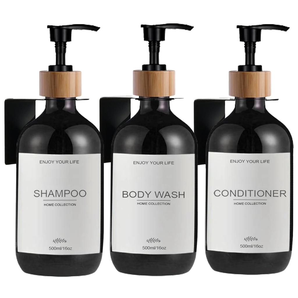 Настенный дозатор мыла, многоразовый держатель для шампуня, кондиционера, геля для душа, настенный держатель для душа