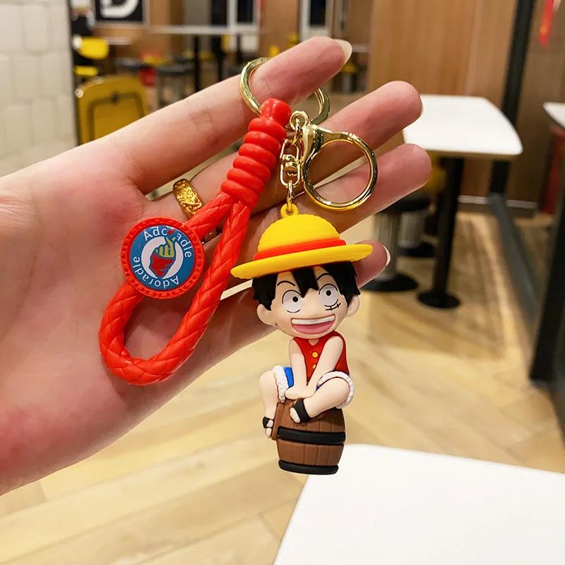 Аниме One Piece Брелок Луффи Зоро Нами Чоппер Силиконовая Модель Подвеска Декоративный Брелок для Рюкзака Очаровательная Кукла Брелок для Машины
