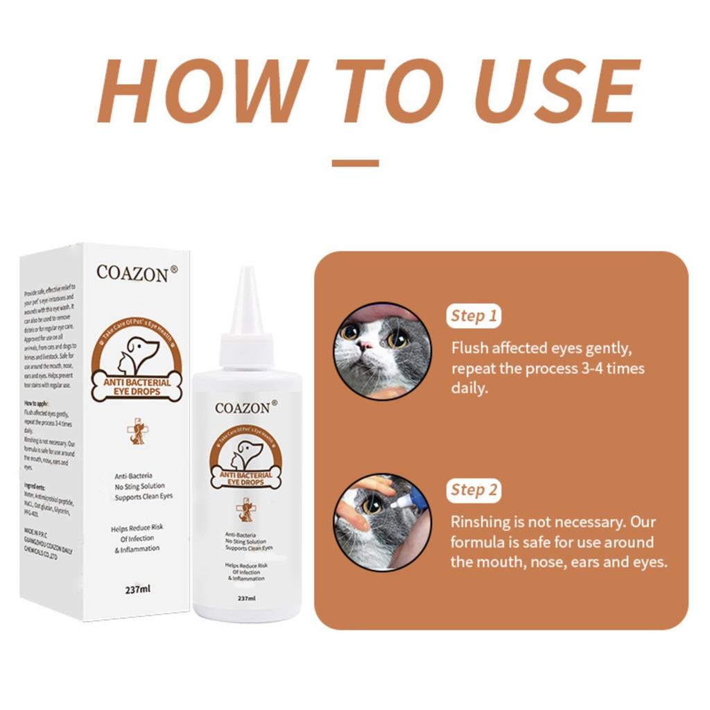 237 мл глазные капли для собак и кошек от конъюнктивита безопасные и нежные глазные капли для домашних животных для путешествий, пляжных поездок, кемпинга