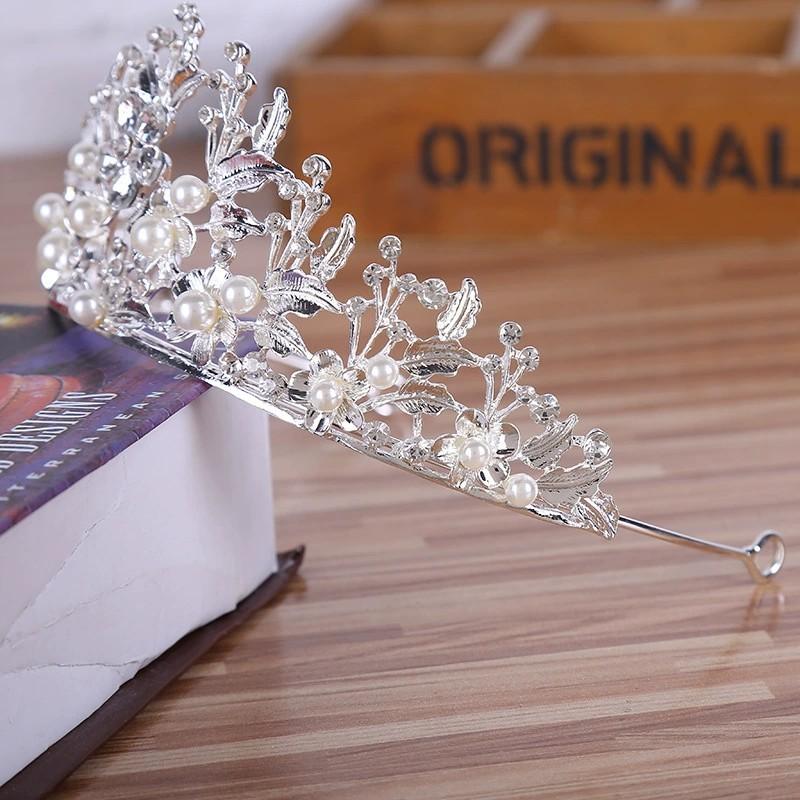 Жемчужная корона со стразами, сплав, корона для волос принцессы, свадебное платье, аксессуары, простая свадебная тиара, аксессуары для волос