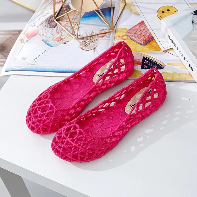 Sapatos Feminino женские туфли на плоской подошве с открытыми носками модные женские высококачественные сандалии удобная летняя обувь 2024 года желейные туфли