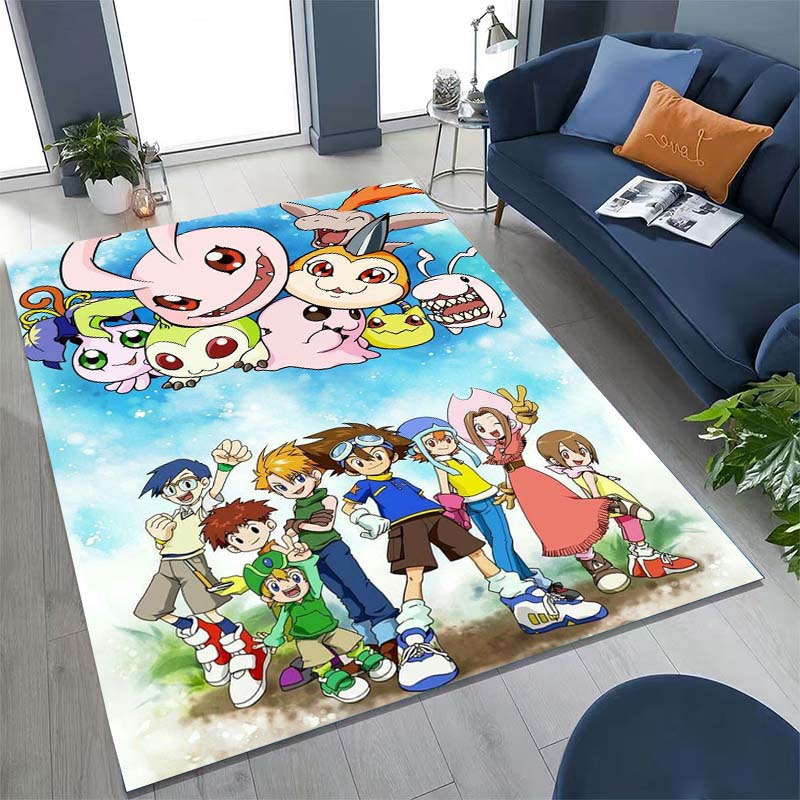 The New (Digimon) Rug Is Suitable for Home Décor in Game Rooms, Bedrooms, Living Rooms, Sofas, and Other Areas.