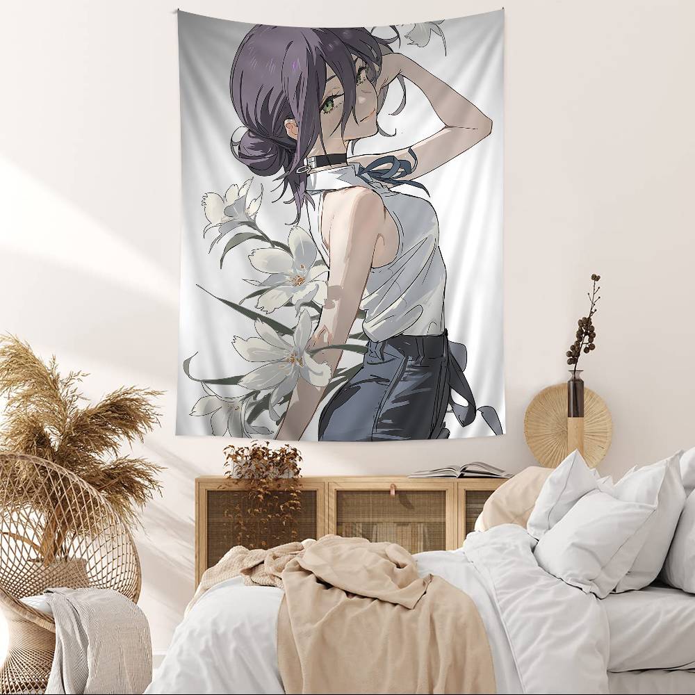 Anime Chainsaw Man Reze Arc Cartoon Tapestry Wall Hanging Decoration Household Home Decor