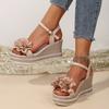 Fashion Buckle Female Sandal 2025 Women's Large Size Ladies Shoes Summer Increasing Height Clogs Wedge Girls New Big Comfort Fashion Pla