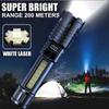 2000MAH High Powe Zoom Flashlight with Side Light 5 Modes Long Range Type-c Charging Multi-function Torch Outdoor Camping