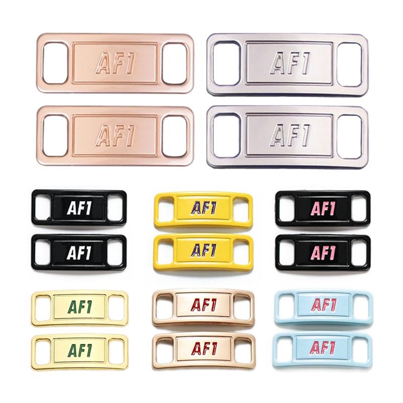 NO.8 2Pcs Metal Shoelaces Buckle AF1 Shoe Decoration Suitable for All Shoes Sneakers Shoes Accessories Flat Shoelace Buckle