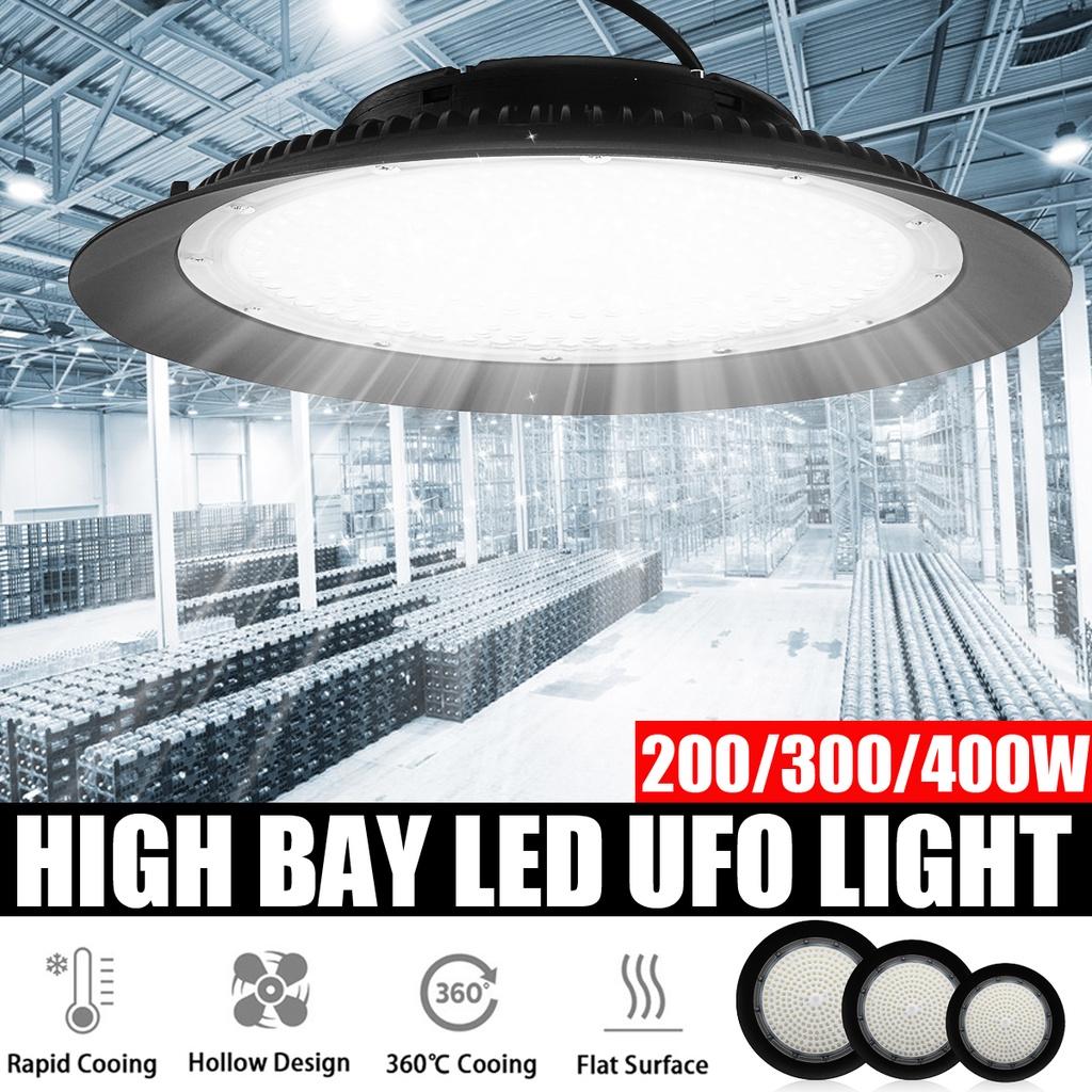 AC220V 6500K 200W 300W 500W Светодиодный светильник High Bay Высокая яркость Промышленное освещение Мастерская Склад Гараж Светодиодная лампа НЛО