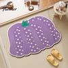 Dirt Resistant Floor Pad Pumpkin Bath Mat, Absorbent Diatomaceous Earth Bathroom Rug, Non-slip Polka Water Shower Rug Dot for Front Door Kitchen