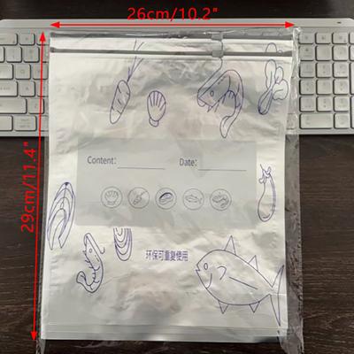 10 шт./пакет большой емкости алюминиевая фольга пищевой пакет герметичный морозильник безопасный кухонный свежий мешок свежий многоразовый пакет с застежкой-молнией